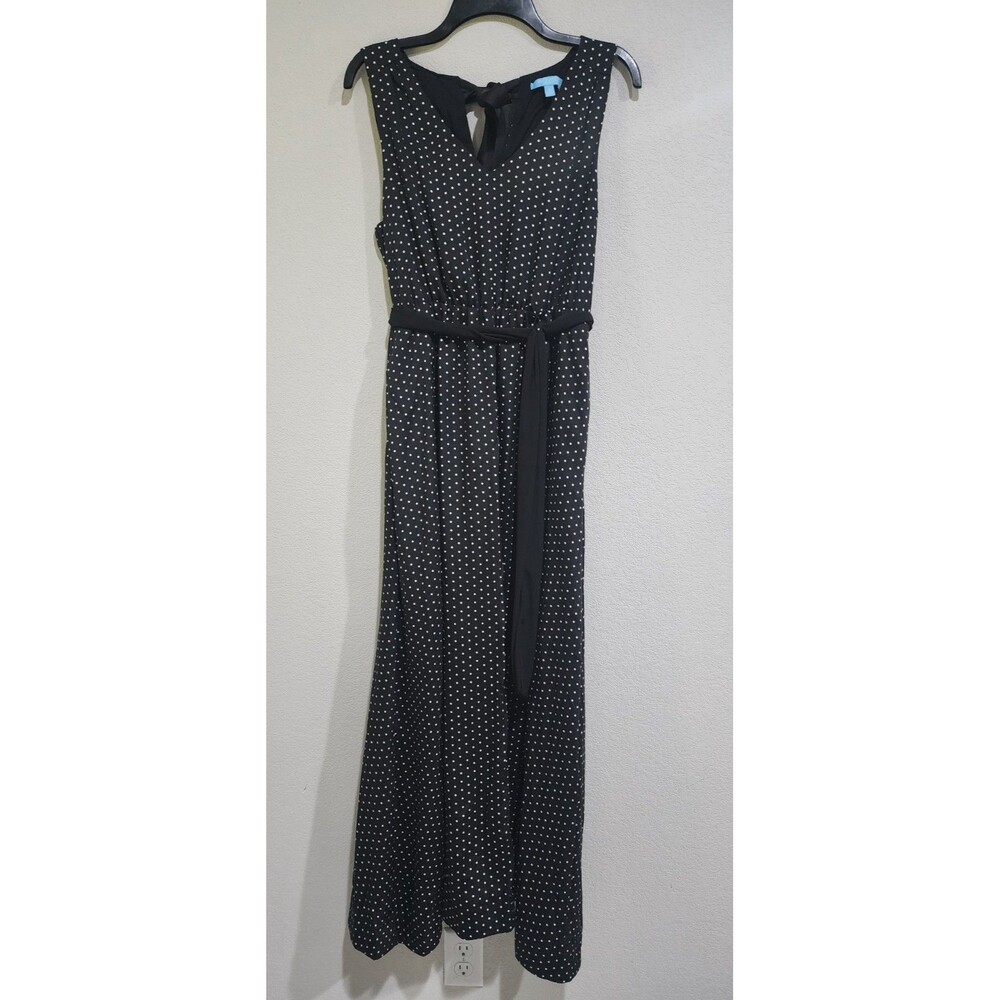 Draper James Womens S Dress Sleeveless Maxi Polka Dot black/white